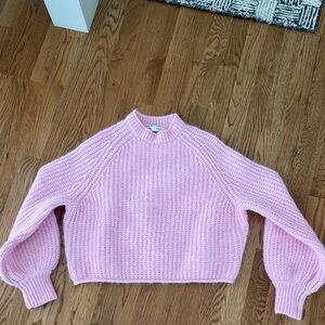 Zara Light Pink Crew Neck Sweater